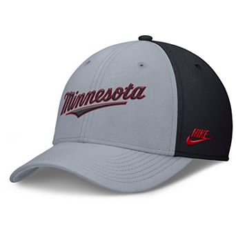Men's Nike Gray/Navy Minnesota Twins Rise Swoosh Performance Flex Hat
