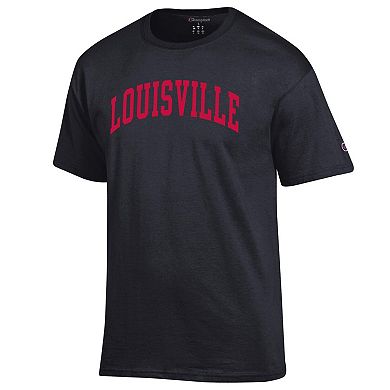 Men's Champion Black Louisville Cardinals Basic Arch T-Shirt