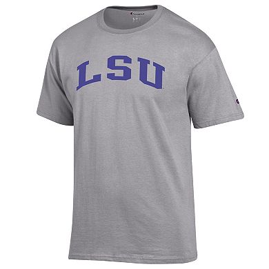Men's Champion Heather Gray LSU Tigers Basic Arch T-Shirt