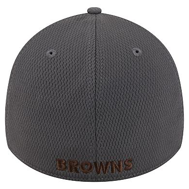 Men's New Era Graphite Cleveland Browns Throwback Logo Main 39THIRTY Flex Hat