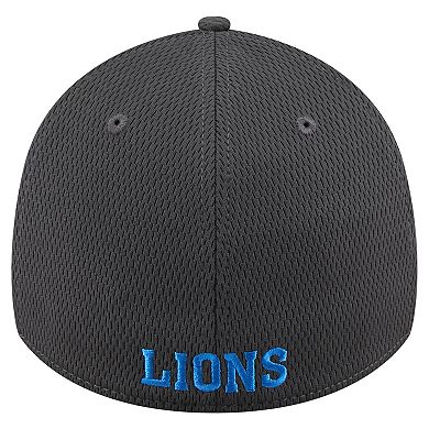 Men's New Era Graphite Detroit Lions Throwback Logo Main 39THIRTY Flex Hat