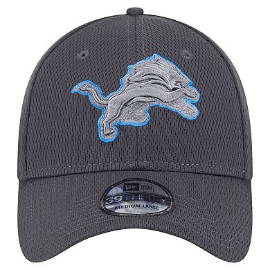 Men's New Era Graphite Detroit Lions Main 39THIRTY Flex Hat