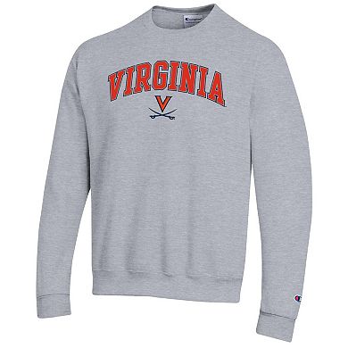 Men's Champion® Heather Gray Virginia Cavaliers Arch Over Logo Pullover Sweatshirt