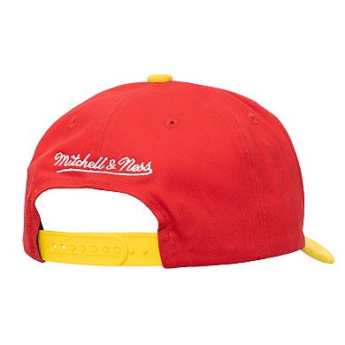 Men's�Mitchell & Ness Red/Yellow Houston Rockets May Flowers Adjustable Hat