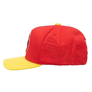 Men's�Mitchell & Ness Red/Yellow Houston Rockets May Flowers Adjustable Hat