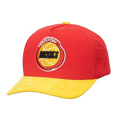 Men's�Mitchell & Ness Red/Yellow Houston Rockets May Flowers Adjustable Hat
