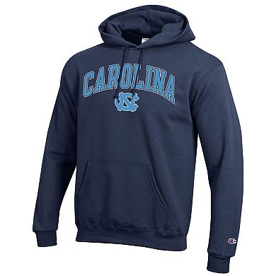Men's Champion® Navy North Carolina Tar Heels Arch Over Logo Pullover Hoodie