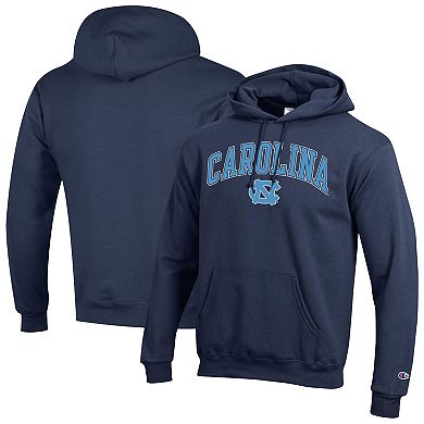 Men's Champion® Navy North Carolina Tar Heels Arch Over Logo Pullover Hoodie