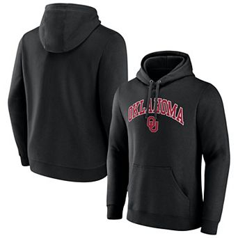 Men's Fanatics Black Oklahoma Sooners Arched Logo Fleece Pullover Hoodie