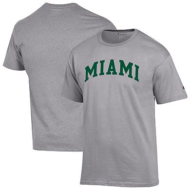 Men's Champion Heather Gray Miami Hurricanes Basic Arch T-Shirt