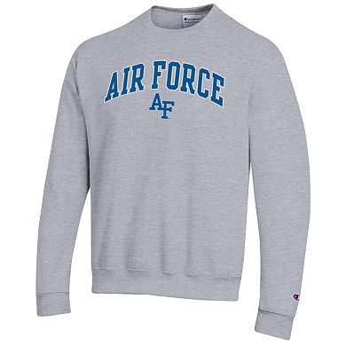 Men's Champion® Heather Gray Air Force Falcons Arch Over Logo Pullover Sweatshirt