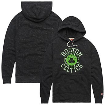 Unisex Homage Heather Black Boston Celtics Hometown Edition Tri-Blend Raglan Pullover Hoodie