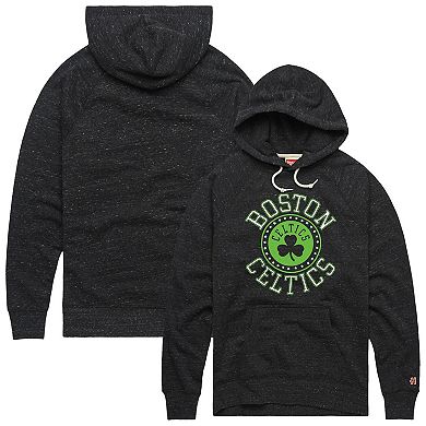 Unisex Homage Heather Black Boston Celtics Hometown Edition Tri-Blend Raglan Pullover Hoodie