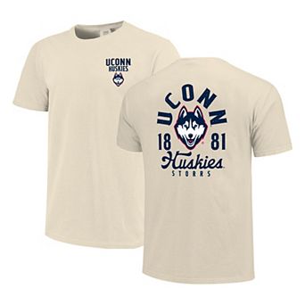 Men's Natural UConn Huskies Comfort Colors Mascot Overlay T-Shirt