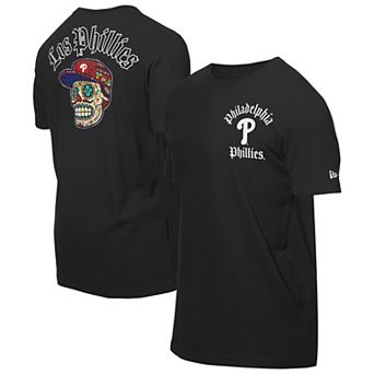 Men's New Era Black Philadelphia Phillies Sugar Skulls T-Shirt