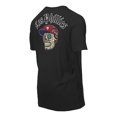 Men's New Era Black Philadelphia Phillies Sugar Skulls T-Shirt