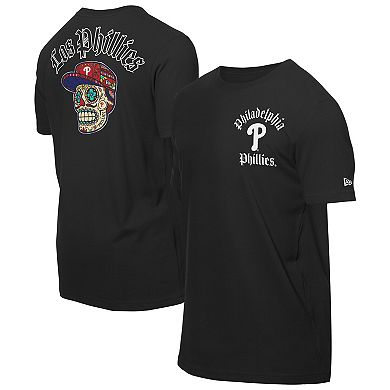 Men's New Era Black Philadelphia Phillies Sugar Skulls T-Shirt