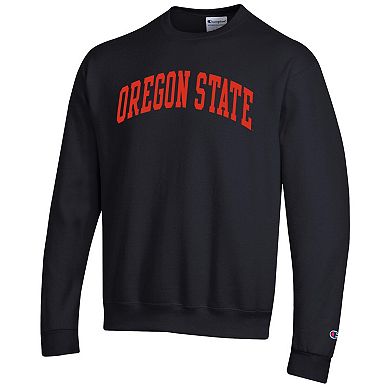 Men's Champion Black Oregon State Beavers Basic Arch Fleece Pullover Sweatshirt