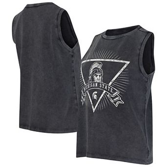 Women's�Concepts Sport Charcoal Michigan State Spartans Distressed Market French Terry Tank Top