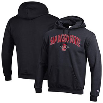 Men's Champion® Black San Diego State Aztecs Arched Logo Fleece Pullover Hoodie