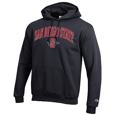 Men's Champion Black San Diego State Aztecs Arched Logo Fleece Pullover Hoodie