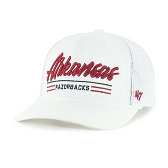 Men's '47 White Arkansas Razorbacks Garner Rope Trucker Adjustable Hat