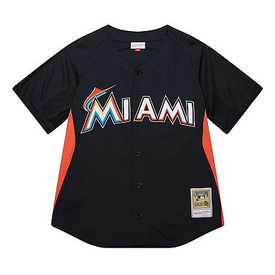 Men's Mitchell & Ness Jose Fernandez Black Miami Marlins Authentic Batting Practice Jersey