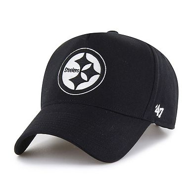 Men's '47 Black Pittsburgh Steelers Foundation Offside Adjustable Hat