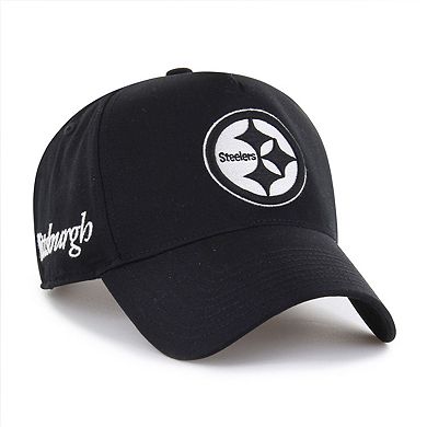 Men's '47 Black Pittsburgh Steelers Foundation Offside Adjustable Hat