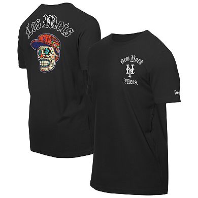 Men's New Era Black New York Mets Sugar Skulls T-Shirt