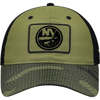 Men's Fanatics Olive New York Islanders Military Appreciation Trucker Adjustable Hat