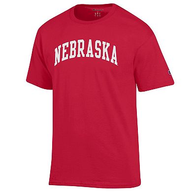 Men's Champion Scarlet Nebraska Huskers Basic Arch T-Shirt