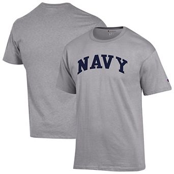 Men's Champion Heather Gray Navy Midshipmen Basic Arch T-Shirt
