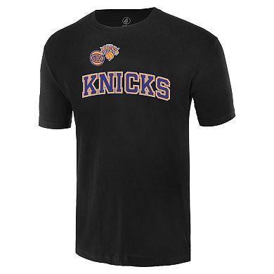 Unisex FISLL Black New York Knicks Oversize Logo T-Shirt