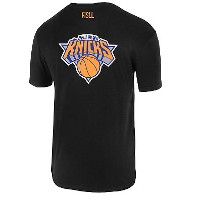 Unisex FISLL Black New York Knicks Oversize Logo T-Shirt