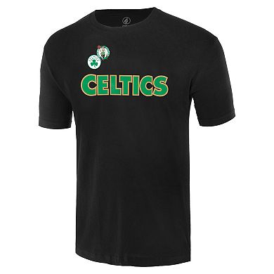 Unisex��FISLL Black Boston Celtics Oversize Logo T-Shirt