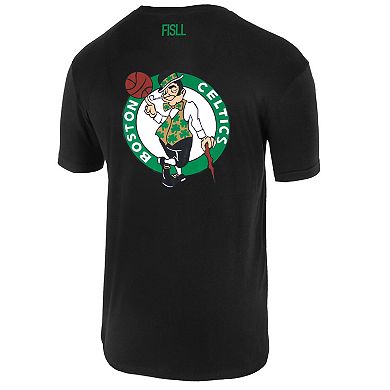 Unisex��FISLL Black Boston Celtics Oversize Logo T-Shirt