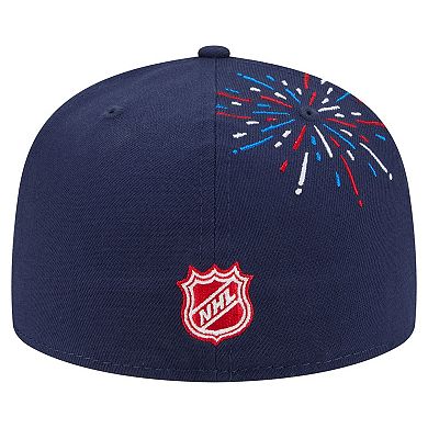 Men's New Era Navy New Jersey Devils Americana Fireworks 59FIFTY Fitted Hat