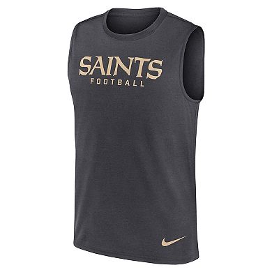 Men's Nike Charcoal New Orleans Saints Primetime Legend Performance Muscle Tank Top