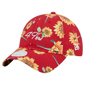 Women's New Era Scarlet San Francisco 49ers Adventure Sunflower 9TWENTY Adjustable Hat