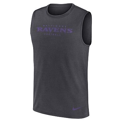 Men's Nike Charcoal Baltimore Ravens Primetime Legend Performance Muscle Tank Top