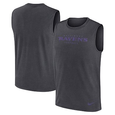 Men's Nike Charcoal Baltimore Ravens Primetime Legend Performance Muscle Tank Top