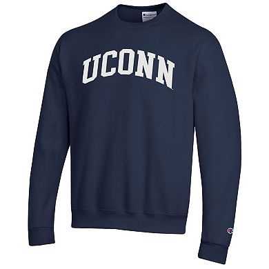 Men's Champion Navy UConn Huskies Basic Arch Fleece Pullover Sweatshirt