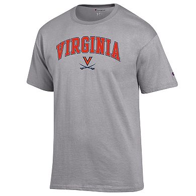 Men's Champion Heather Gray Virginia Cavaliers Basic Arch T-Shirt