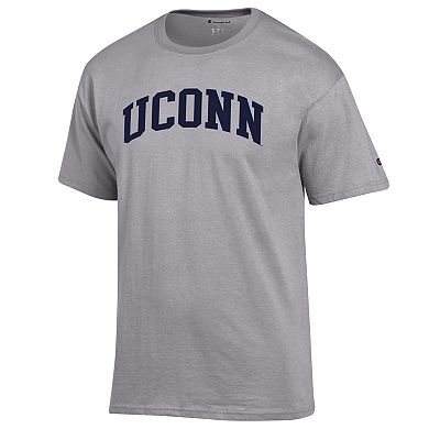 Men's Champion Heather Gray UConn Huskies Basic Arch T-Shirt