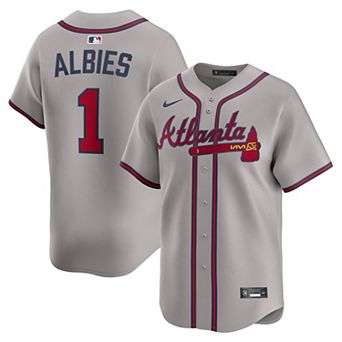 Men's Nike Ozzie Albies Gray Atlanta Braves Road Limited Player Jersey
