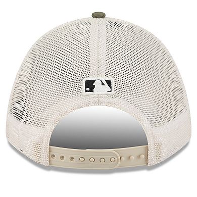 Men's New Era Light Beige/Olive Miami Marlins 2025 Armed Forces Day 9FORTY M-Crown A-Frame Adjustable Hat