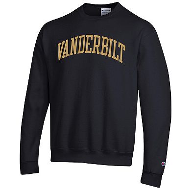 Men's Champion Black Vanderbilt Commodores Basic Arch Fleece Pullover Sweatshirt