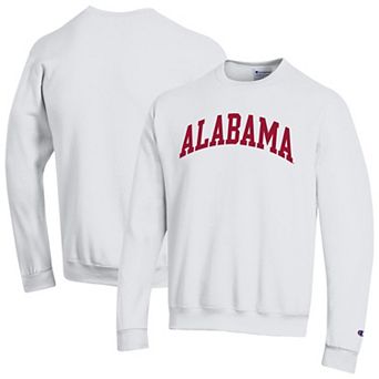Men's Champion White Alabama Crimson Tide Basic Arch Fleece Pullover Sweatshirt