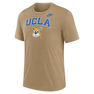 Men's Nike Heather Light Brown UCLA Bruins Legacy Arch Tri-Blend T-Shirt